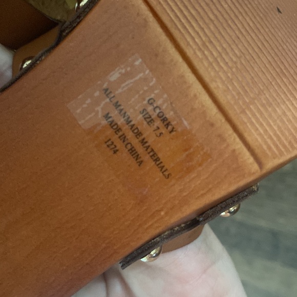 Madden Girl Faux Wooden Corky Leather Heel Sandals 7.5 - Picture 7 of 7